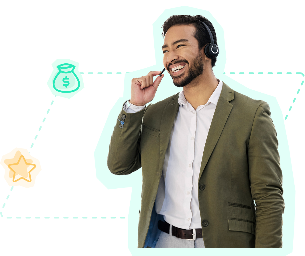 Contact Center agent working