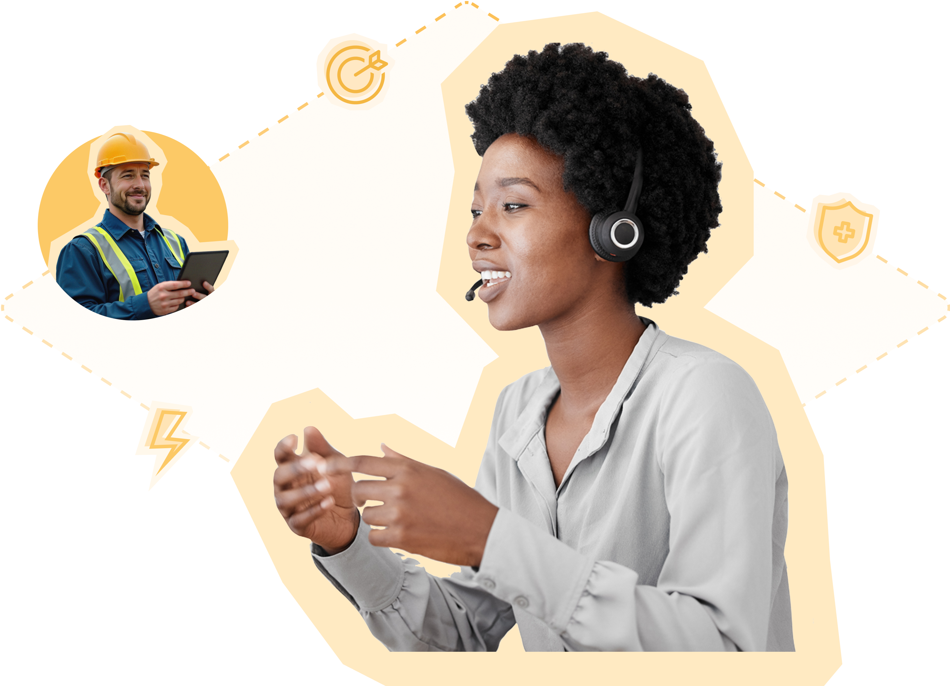 Contact Center agent working